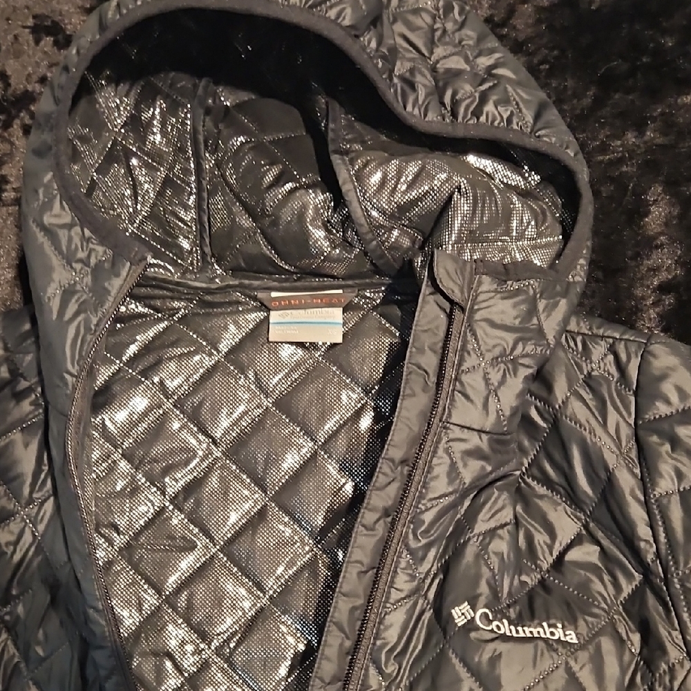 Columbia Womens XS Shiny Black Quilted Jacket